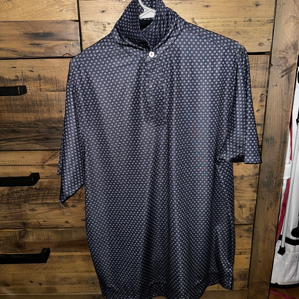 Footjoy men’s athletic fit medium navy with red and white pattern